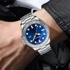 Модные Роскошные Мужские Кварцевые Часы из Нержавеющей Стали с Датой Мужские Часы Водонепроницаемые Светящиеся Деловые Повседневные Мужские Часы Reloj