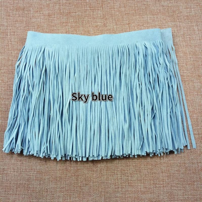 2 м двусторонняя искусственная замша с бахромой и кисточками, отделка юбки своими руками, платье, бахрома по краю, сумка, швейное ремесло