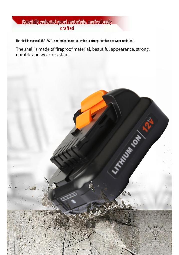 Замена 12-вольтного аккумулятора Dewalt для DCB120 и ручных электроинструментов Wei