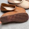Johnature Vintage Handmade Genuine Leather Flats Shoes Comfortable Soft Sole Solid Color Slip-on Shoes