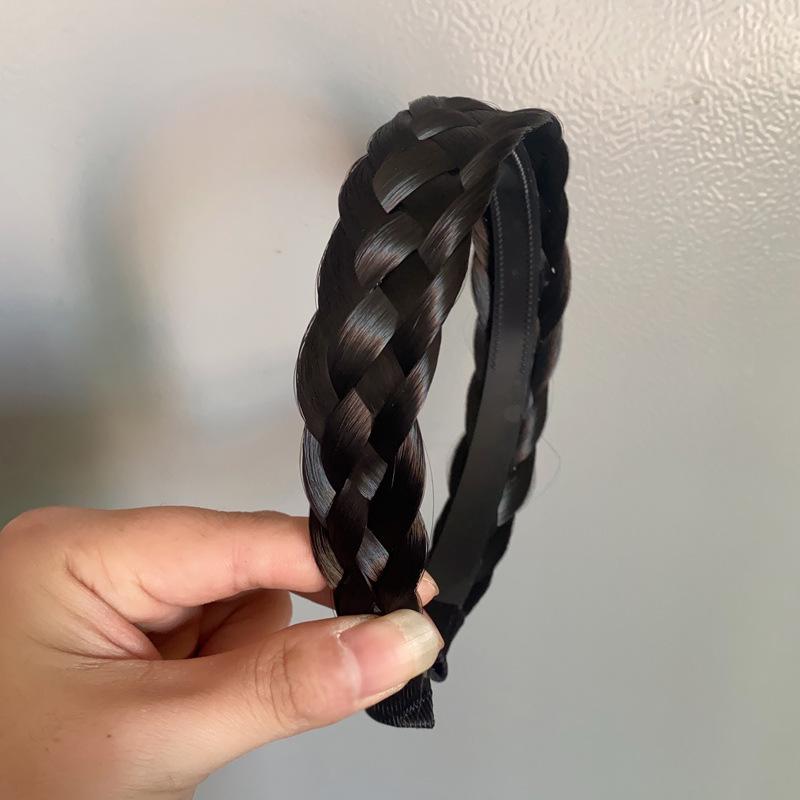 Поворотный парик, повязки на голову для женщин, широкие косы, ленты для волос, обруч ручной работы, головные уборы для укладки волос, аксессуары, подарок, регулируемый обруч на голову