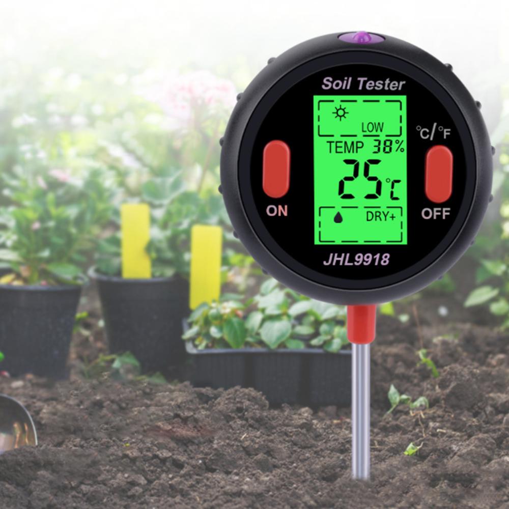 Soil Tester Multiple Function Large Screen Electronic Digital Display Soil Moisture PH Temperature