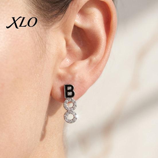 Fashionable Holiday Statement Jewelry 1 Pair Halloween BOO Earrings for Women, Sparkly Rhinestone Boo Unique Festive Theme Letter Stud Earrings,