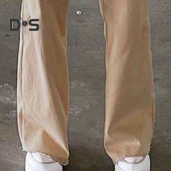 Женские джинсы с карманами, застежка-молния на пуговицу с высокой талией, прямые брюки, однотонные, в винтажном американском стиле, джинсовые брюки для повседневной носки, Scool