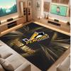 Pittsburgh Penguins Personalized Crystal Velvet Carpet, Customized Name Text Soft Anti‑Slip Rug for Living Room Bedroom