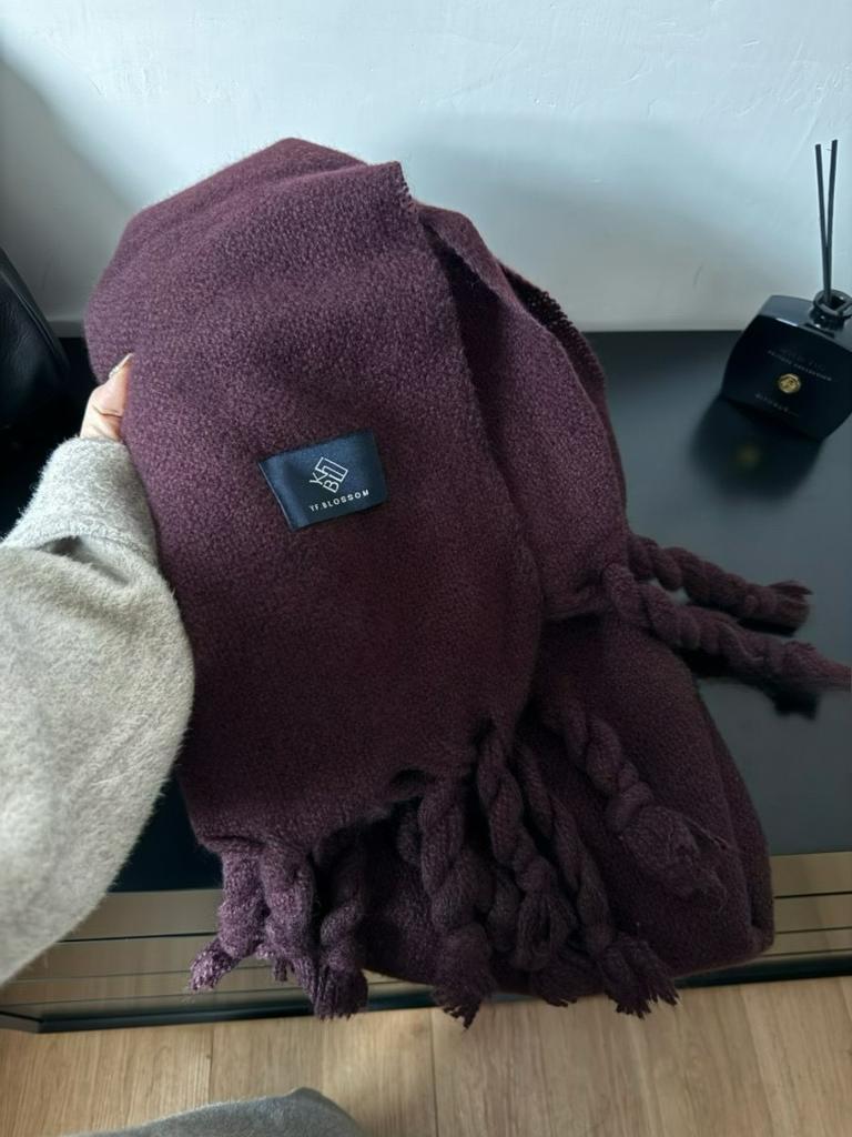 Simple Classic Solid Scarf Women Large Tassel Winter Imitation Cashmere Thick Warm Student Shawl Female Chic Muffler Fall Ladies