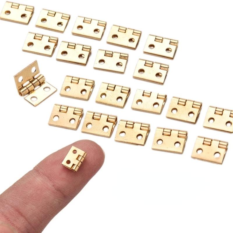 50 шт. крошечные золотые мини-металлические петли для дома 1/12, миниатюрная фурнитура для корпусной мебели для шкафов 10 х 8 мм, домашняя фурнитура
