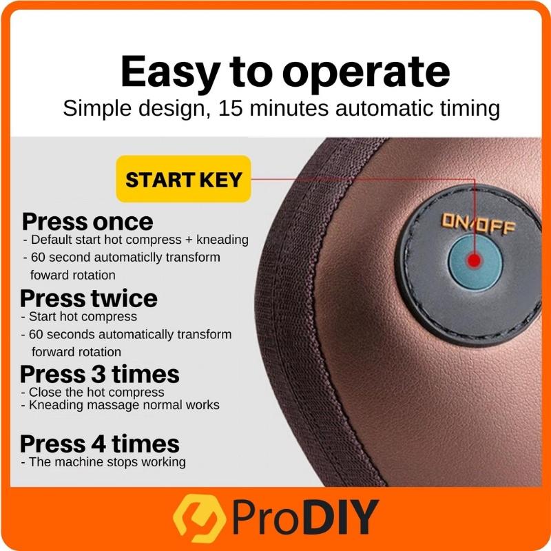 Массажная подушка Валик для автомобиля, дома и офиса Роликовый массажер для электроники всего тела