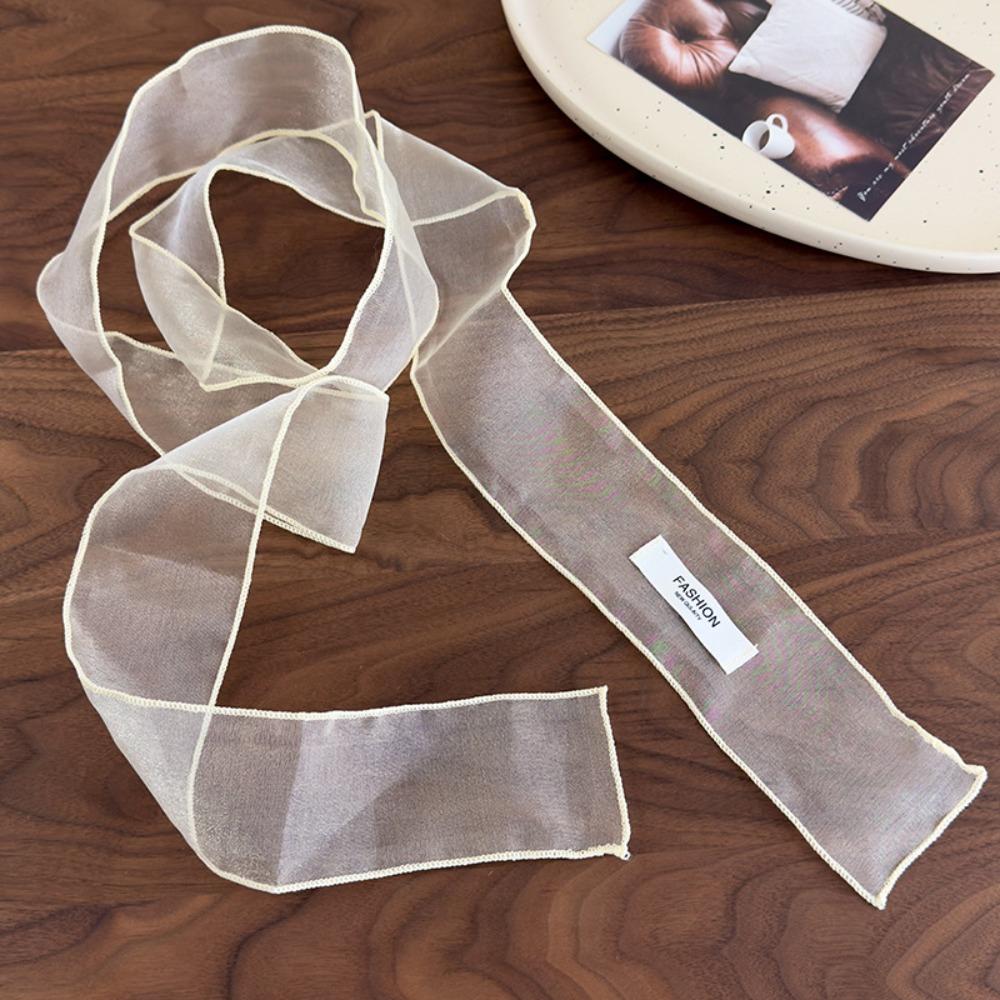 Y2K Silk Scarf Thin Organza Headscarf Decorative Long Skinny Scarf Beach