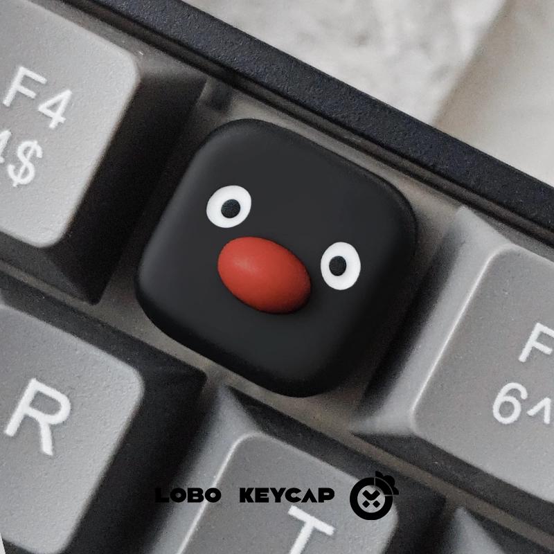 Lobo Pingu Penguin Custom Keycup Cute Anime Peripheral Keyboard Accessories Pvc Machine Keyboard Replaceable Gift For Friend