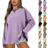 Women's Colorblocking Long Sleeve Loose Large Size Casual Sweatshirt Pullover