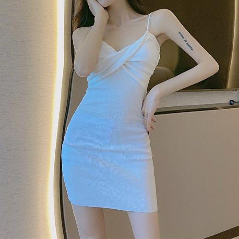 Summer Girl Dress With High Waist Sleeveless Knitted Business Casual For Office And Party