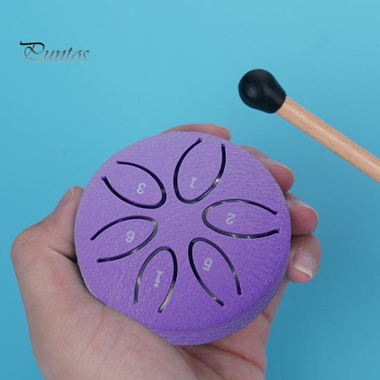 Стальной язычковый барабан для детей 3 дюйма 6 нот мини-барабаны для уличного использования с молотками и нотной тетрадью для сада, кемпинга, медитации, йоги