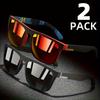 2pcs Square Sunglasses Anti Glare Sun Shades For Summer Party Vacation Travel Driving Fishing