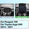 9,7-дюймовый вертикальный экран Tesla Android 12.0 автомобильное радио для Toyota Aygo Peugeot 108 Citroen C1 2014 GPS-навигатор