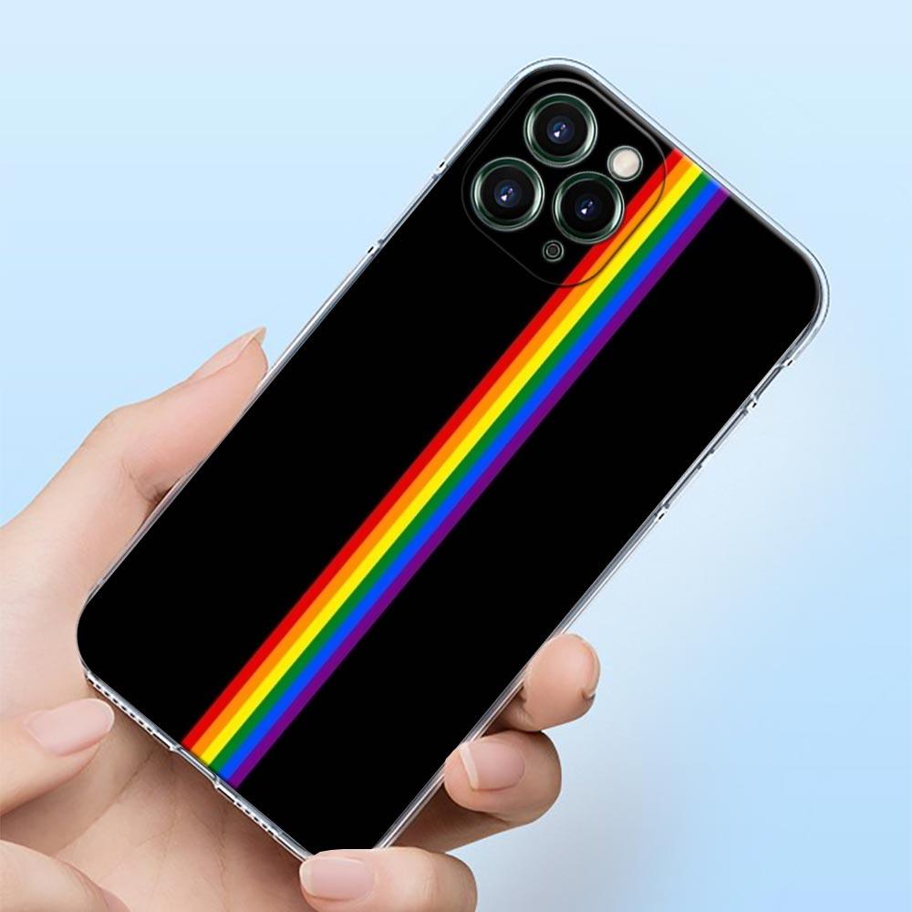 Gay Lesbian LGBT Rainbow Love Shell Case for iPhone 18 16 15 11 12 13 14 Pro Max for iPhone 18 16 Plus Soft Transparent Cover Fundas