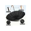 16 String Protocol Large Size Walking Stick Umbrella Fiber Umbrella Rain Umbrella (black)
