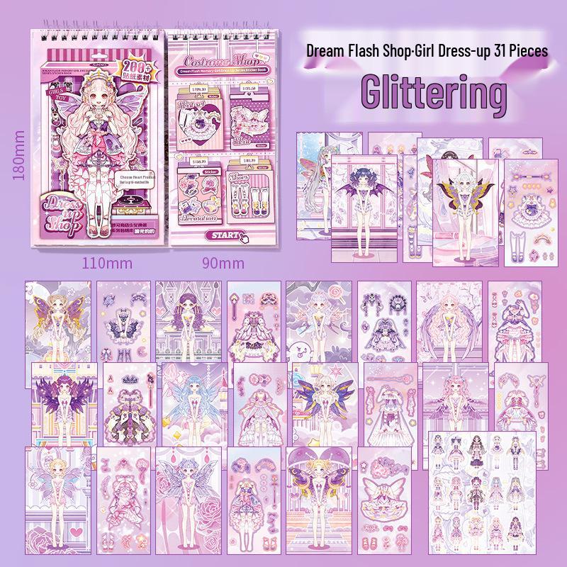 Xinmo Dress-Up Game Sticker Book: Energetic Princess Makeup for Little Girls