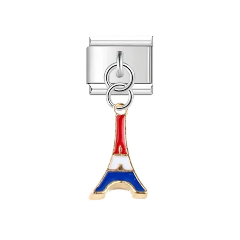 NEW Popular Bow Anchor Pendant Elastic Charm Italian Links Fit 9mm Modular Bracelet Making DIY Jewelry Bulk
