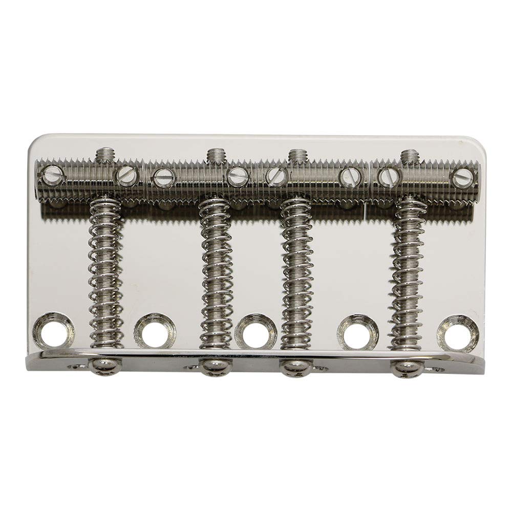 Scud Vintage Style Bass Bridge with Spiral Saddles, Nickel, T-117N/S