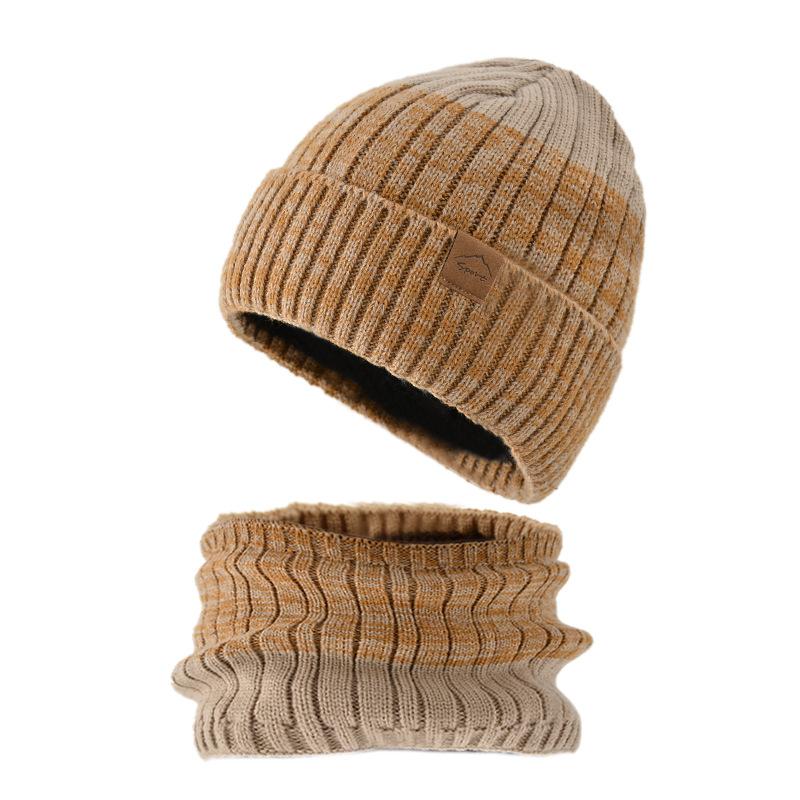 Autumn and Winter Outdoor Beanie Hat Male and Female Couples Unisex Knit Hat with Fleece and Thick Warm Hat