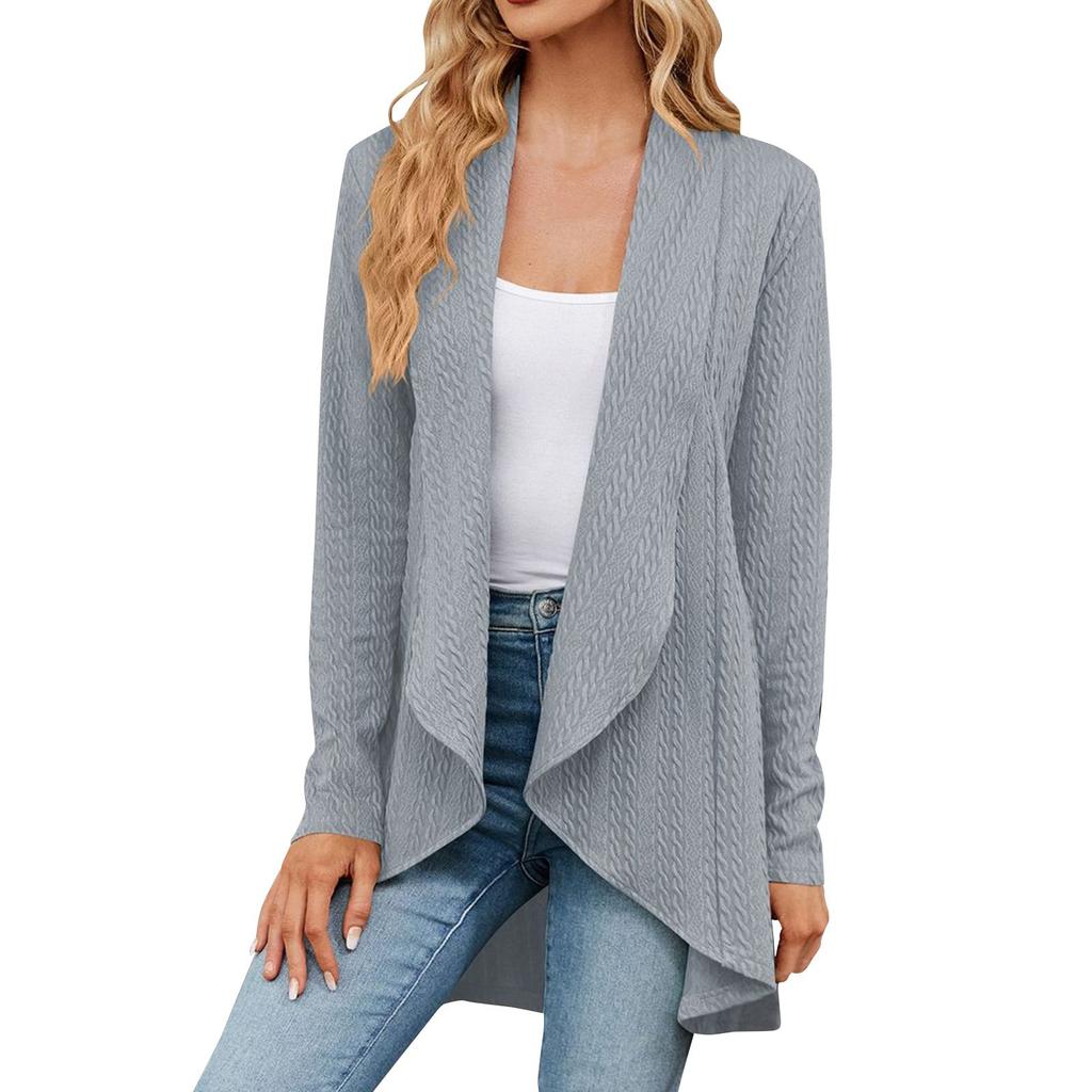 Женский модный повседневный удобный кардиган с длинным рукавом