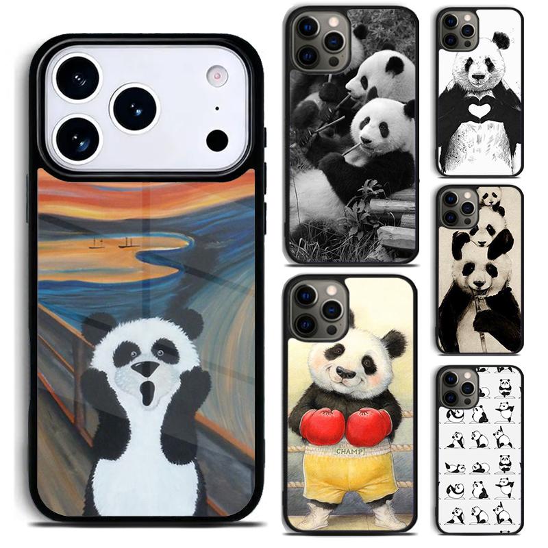 Милый Панда Модный Чехол Для Телефона Для iPhone 17 16 15 14 13 12 11 Pro Max Plus 17Air Мягкий Силиконовый Чехол