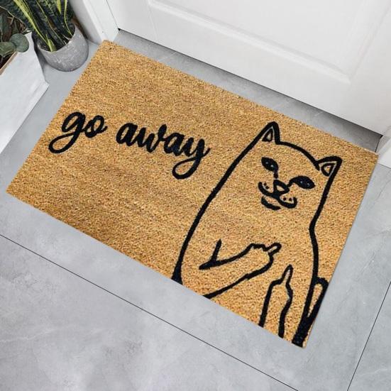 Напольный ковер с мультяшным котом, средний палец, презрение, уходи, коврик для ванной комнаты, водопоглощающий коврик для дома, Decoearion, коврик для входа в спальню