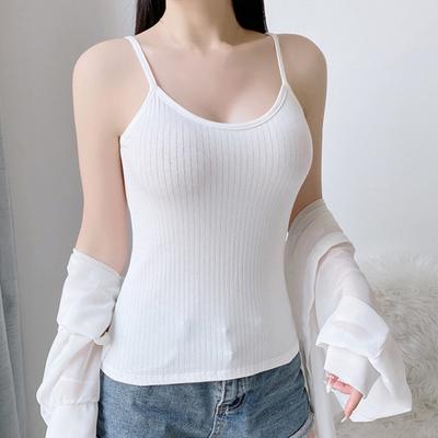Женский топ-майка на тонких бретельках, летний облегающий топ в рубчик, безрукавка с V-образным вырезом, без рукавов, майка, базовые многослойные рубашки