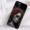 Чехол для телефона «Мексиканский череп Катрины» для iPhone 16, 15, 14, 13, 12, 11 Plus, Pro Max, XS, X, XR, SE, Mini, 8, 7, Мягкий силиконовый черный чехол