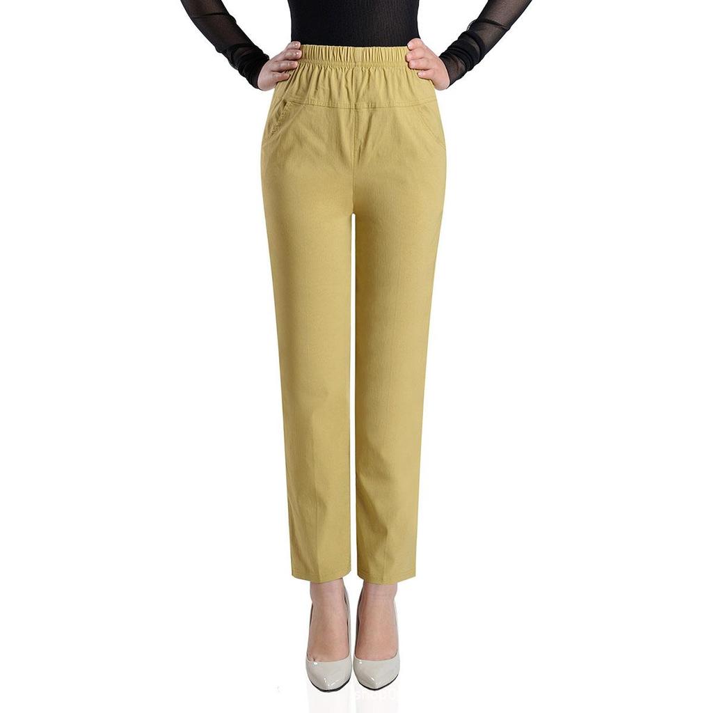 Middle-aged and Elderly Women's Pants Summer Thin High-waisted Loose Casual Stretch Women's Pants