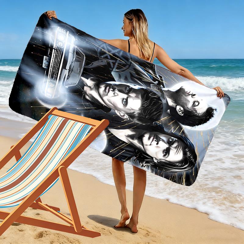 Supernatural Print Beach Towel, Large Soft Quick Dry Towel for Beach Camping Swimming
