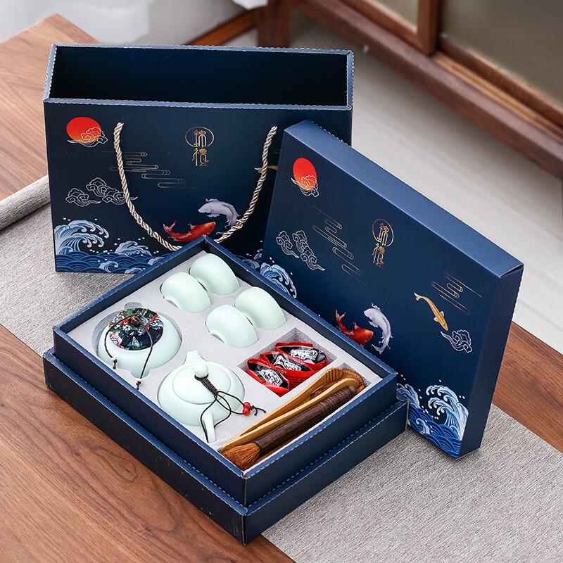 Подарочный набор Ting Le Guochao с целадоновой посудой для чая и благовоний