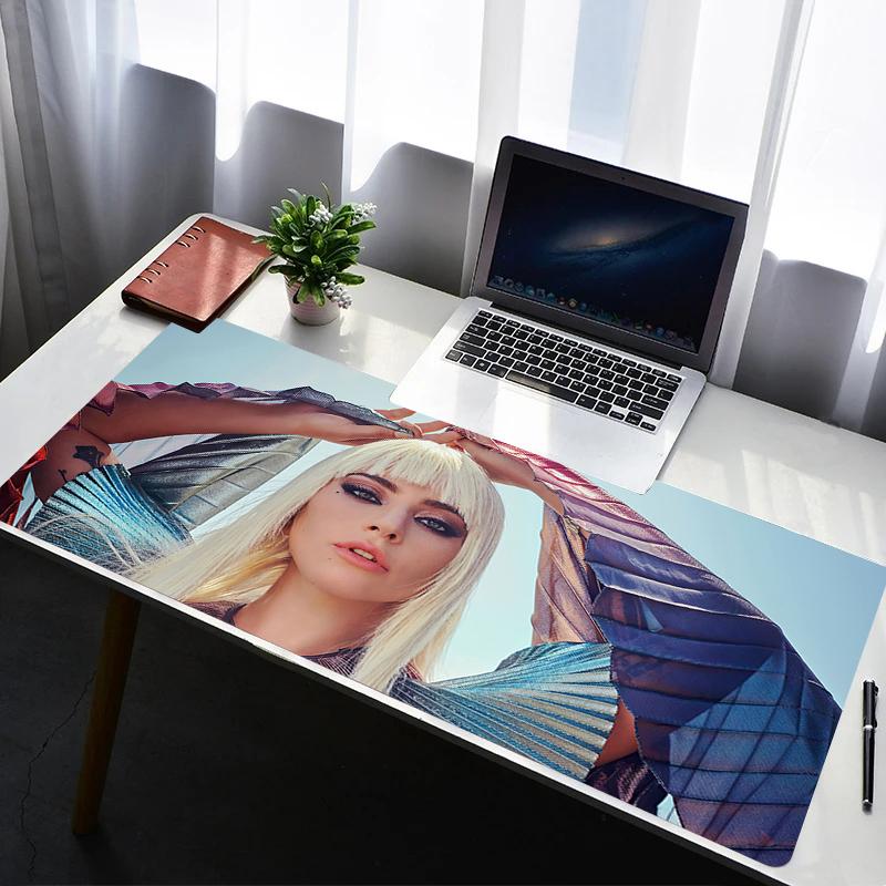 Large Mouse Pad Gaming Girl Laptop Accessories Rubber Deskmat Famous Actors LLady GGaga Desk Protector Keyboard Mat Mousepad