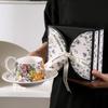 Винтажный керамический набор для кофе с цветами (чашка и блюдце)