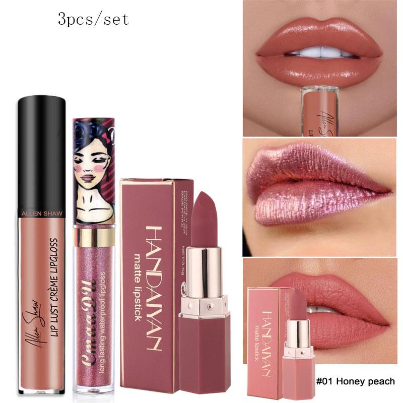 3 шт./компл. красивая девушка мечта цвет хамелеон алмазный блеск для губ губная помада матовая помада водостойкая стойкая помада