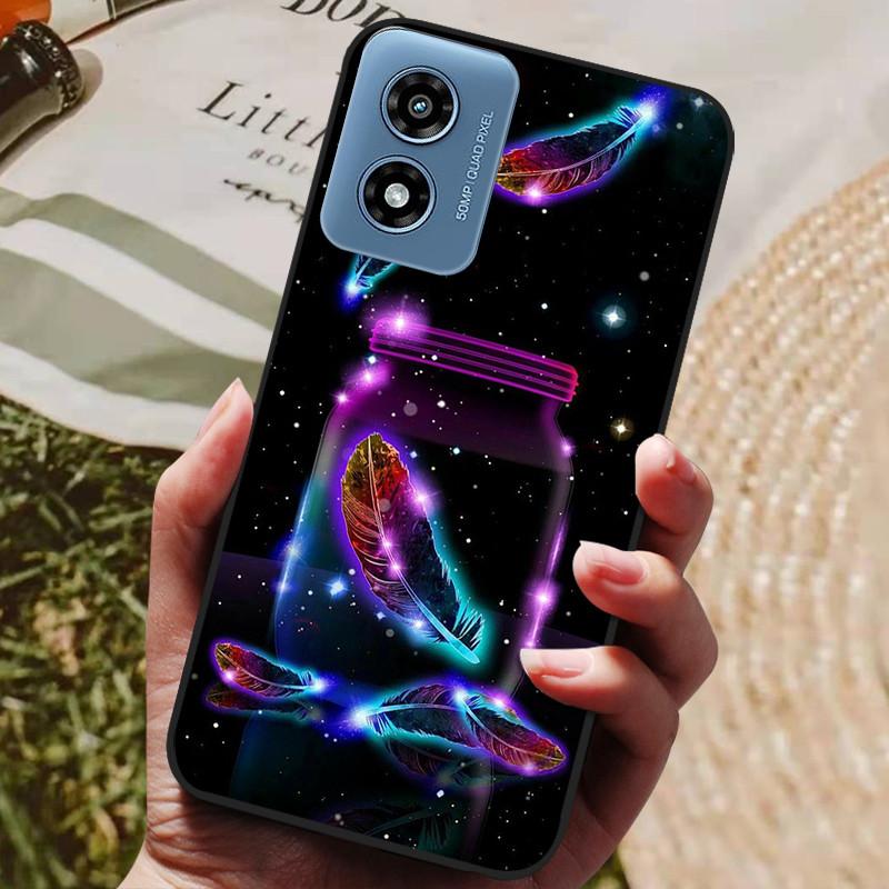 Чехол для Motorola Moto G Play 2024, мягкая задняя крышка из ТПУ-силикона для телефона Moto G Play Gen 3, защитный модный чехол, черный