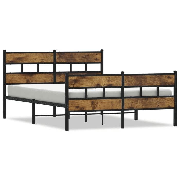 VidaXL Cadre de lit en métal sans matelas chêne fumé 140x200 cm 4017072
