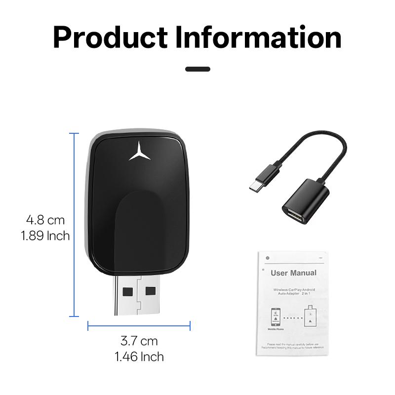 Проводной беспроводной CarPlay Android Auto адаптер Dongle Plug and Play 2in1 для Toyota VW Kia