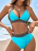 Solid Color Greek Goddess Style Gathered Backless Bikini for Women