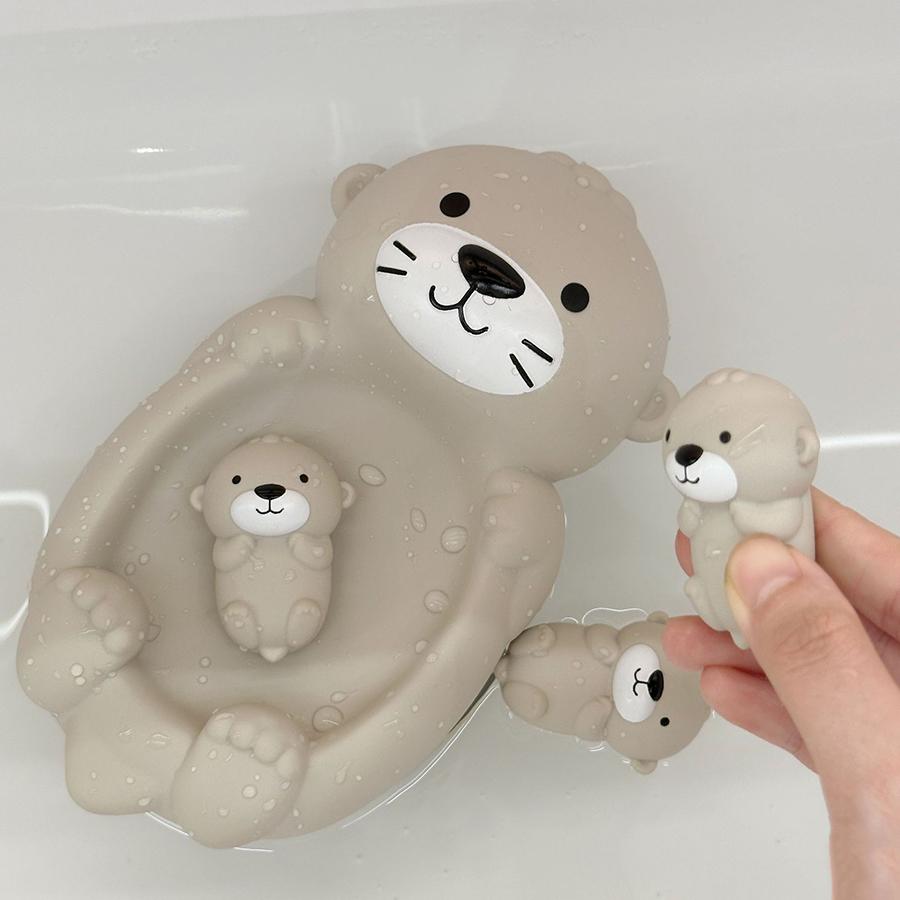Набор из 4 шт. Семейство выдр Игрушка для ванны Детские игры в ванной ПВХ Игрушка для ванны для детей Для родителей и детей Выдра герметичная Плавающая вода Подарки