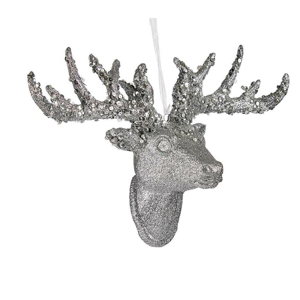 Christmas Bauble Christmas Reindeer Pendant Silver 32 Cm (4 Units)