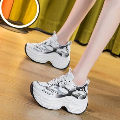 Высококачественные 9-сантиметровые массивные кроссовки для женщин, кроссовки на платформе, танкетка, женская повседневная обувь, обувь для папы, летняя обувь, весна, осень