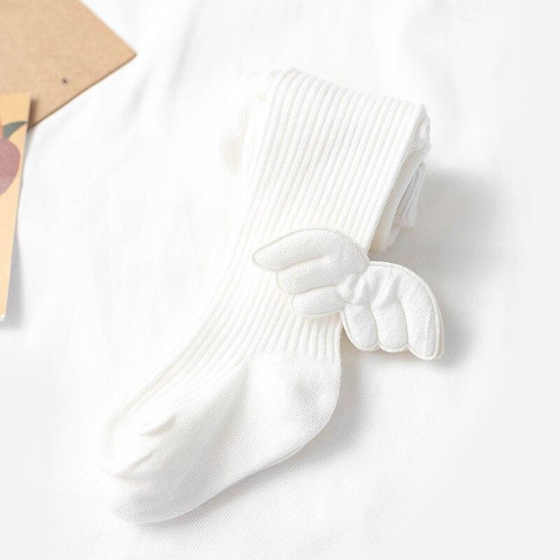 1 пара милых колготок, леггинсов, носков для маленьких девочек, хлопковые весенне-осенние колготки с крыльями ангела, кавайные носки для детей 0-6 лет