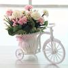White Bicycle Decorative Flower Basket Wedding Decoration Plastic Tricycle Design Flower Pot Storage Basket Party Decoration Pot