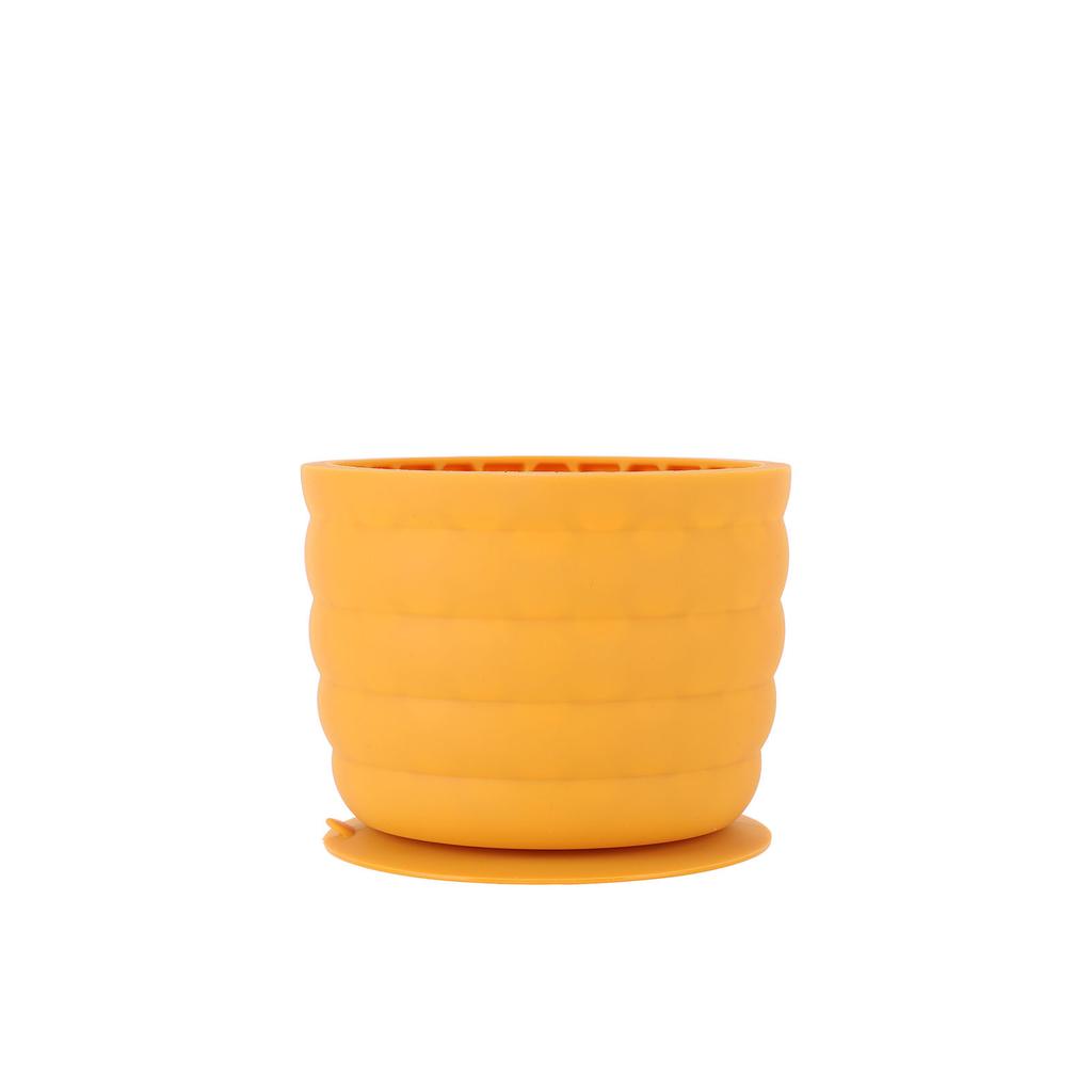 Dog Slow Feeder Lick Bowl Silicone Secure Fixation Washable Dog Slow Eating Bowl for Home Indoor Yellow Small Size