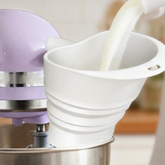 Складная мучная воронка для миксеров KitchenAid 5 кварт с наклонной головкой, силиконовая мучная воронка без капель, простая