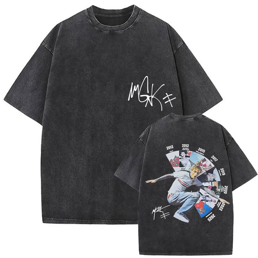 MGK Lost Americana Tour 20252026 Vintage Washed T Shirt Men Women Summer Fashion Cotton Short Sleeve Tshirt Fans Gift Clothing