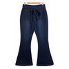 Fashion Ladys High Waisted Lacing Stretch Wide Leg Jeans Bell-Bottomed Pants