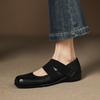 Fashion 2025 New Fashion Women Pumps Shoes Low-heel Retro Genuine Leather Party Mary Jane Autumn Square Toe Shoes Dress Heels Women